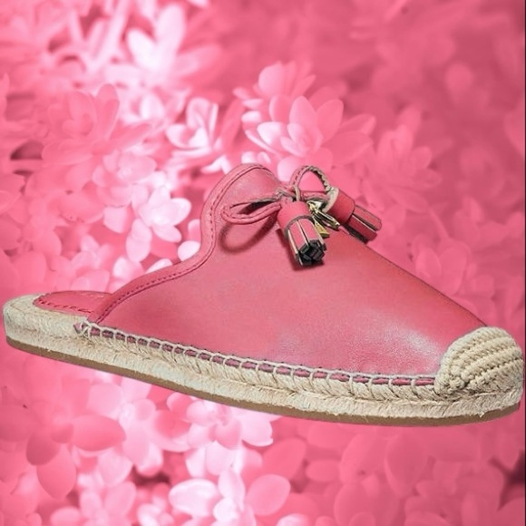 NWOT Coach 'Cassidy' Leather Slip-On Espadrille Mules in "Pink Ruby" Size 5 - Picture 13 of 15